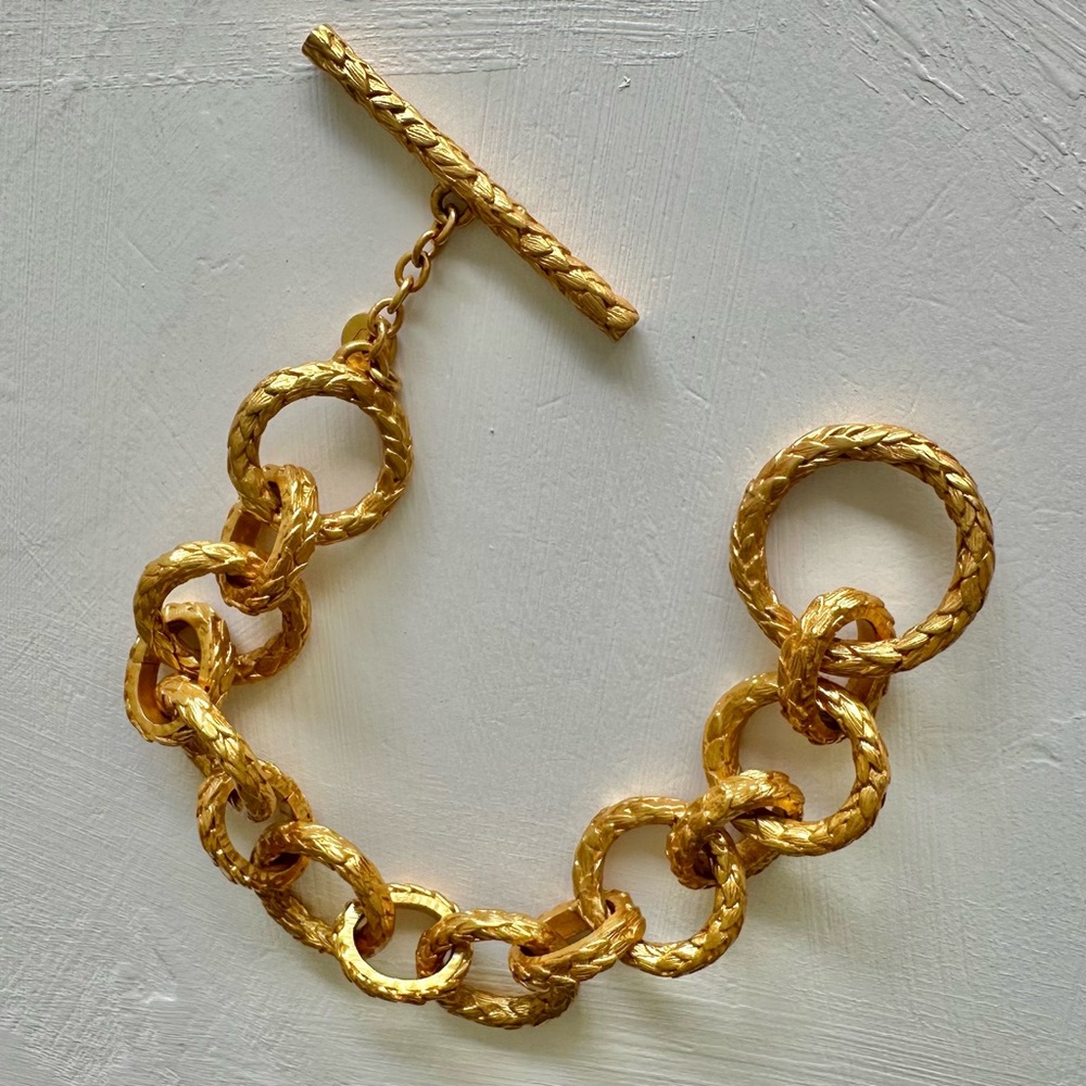 Julie Vos Gold Textured Link Bracelet (discontinued style)